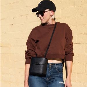 Zara Chocolate Cropped Sweatshirt